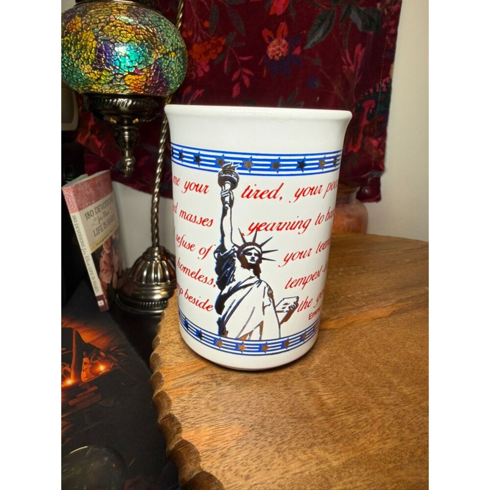 New Vintage (only displayed) RARE Made in England Emma Lazarus Mug